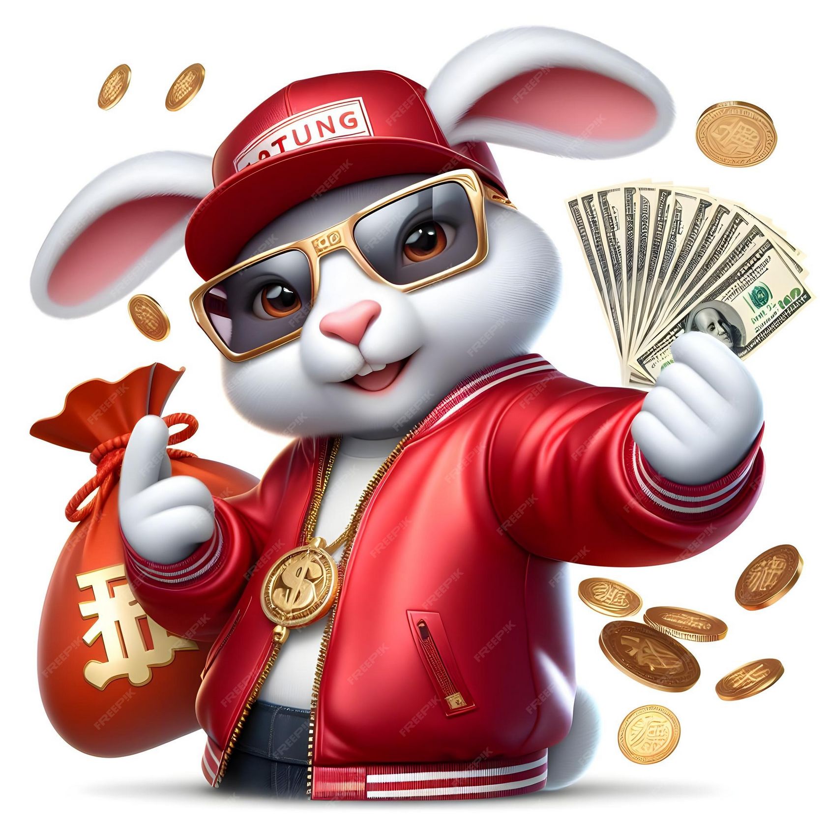 Lot Of Money Bunny com Dinheiro Real